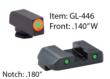 AmeriGlo Spartan Glock 17-39 Front Green Orange Rear Green Outline Sights