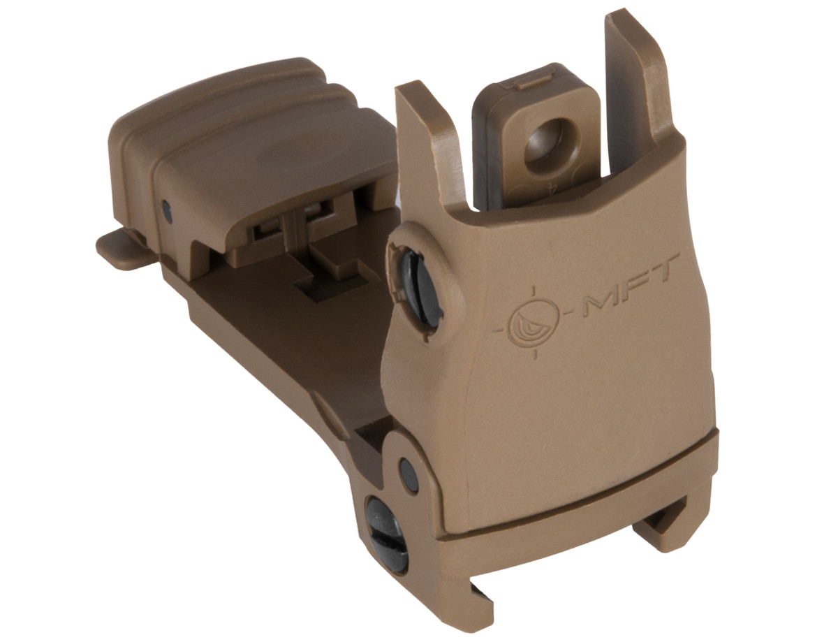 Mission First Tactical Flip Up Rear Sight Scorched Dark Earth Low Profile Dual Peep