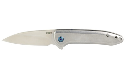 CRKT 5385 Delineation  2.94" Folding Wharncliffe Plain Satin 8Cr13MoV SS Blade/ Satin Stainless Steel Handle Includes Pocket Clip
