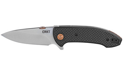CRKT 4620 Avant  3.18" Folding Spear Point Plain Satin 8Cr14MoV SS Blade/ Black Carbon Fiber/G10 Handle Includes Pocket Clip