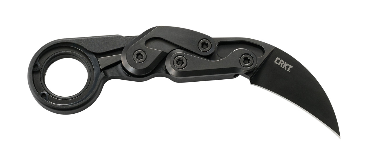 CRKT 4040 Provoke  2.41" Folding Hawkbill Plain Black TiN D2 Steel Blade/ Black Aluminum Handle Includes Pocket Clip