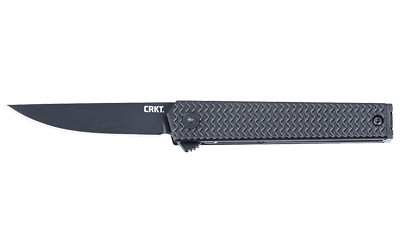 CRKT 7081D2K CEO Microflipper 2.36" Folding Drop Point Plain Black TiNi D2 Steel Blade, Black Textured Aluminum Handle
