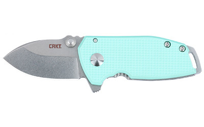 CRKT 2485B SQUID  Compact 1.75" Folding Drop Point Plain Stonewashed D2 Steel Blade, Blue G10/SS Handle