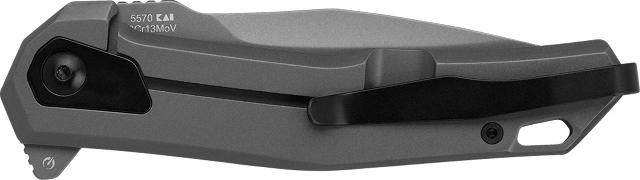 Kershaw 5570 Helitack  3.26" Flipper Drop Point Plain Gray PVD Coated 8Cr13MoV SS Blade, Gray PVD Stainless Steel Handle