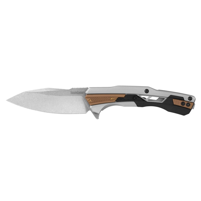 Kershaw Endgame Folding Knife 3-1/4" Spear Point Blade Bronze Silver
