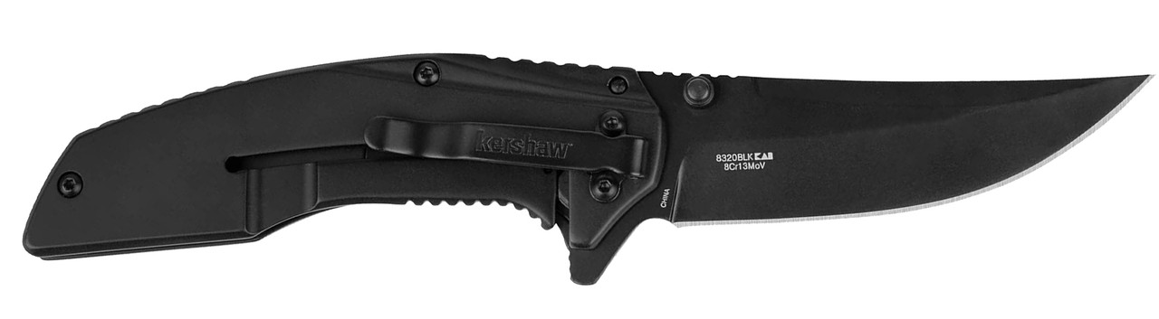 Kershaw Outright Folding Knife 3" Trailing Point Blade Black