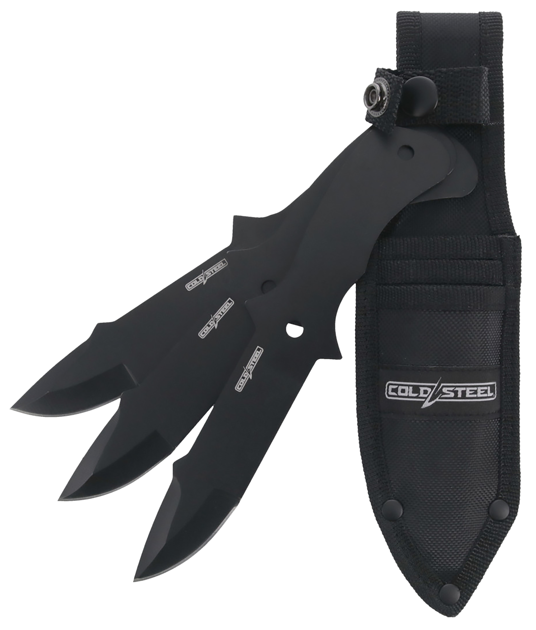 THROWING KNIVES / 8 OVERALL / CLIP POINT BLADES / BLACK OXIDE 420SS / NYLON SHEATH (3 PACK)