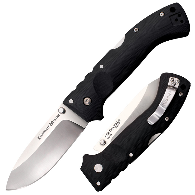 Cold Steel Ultimate Hunter Lockback Knife - 3-1/2" Blade Black G-10