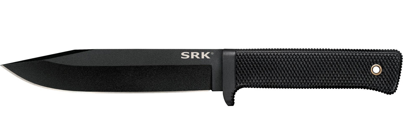 Cold Steel CS49LCK SRK  6" Fixed Clip Point Plain Black Tuff-Ex Finish SK-5 Steel Blade, 4.75" Black Kray-Ex Handle, Includes Sheath