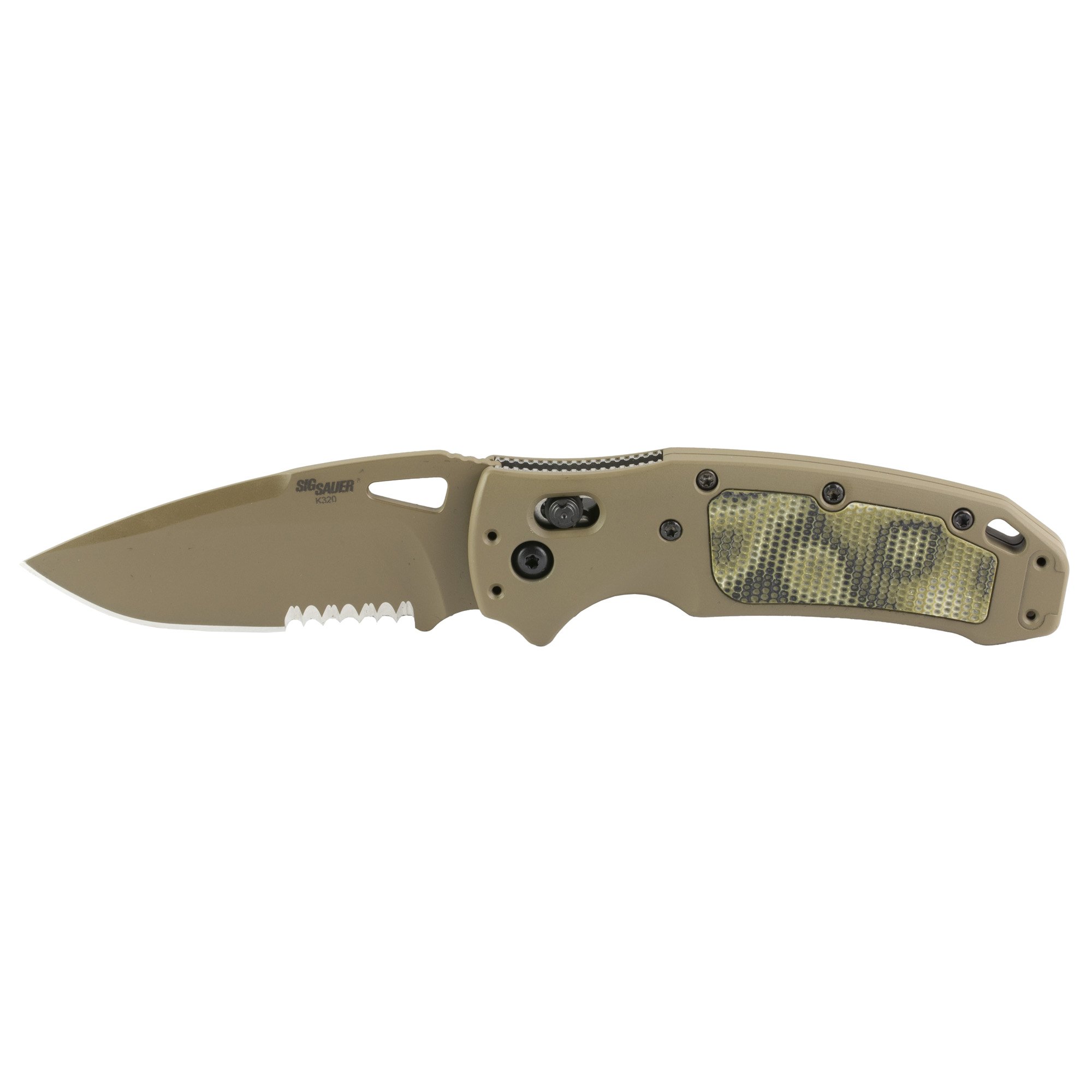 Hogue Sig K320 Scorpion AXG Knife 3 1/2" Drop Point Blade FDE