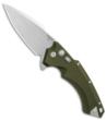 Hogue X5 Flipper: 4.0" Spear Point Blade - Tumbled Finish OD Green Aluminum Frame