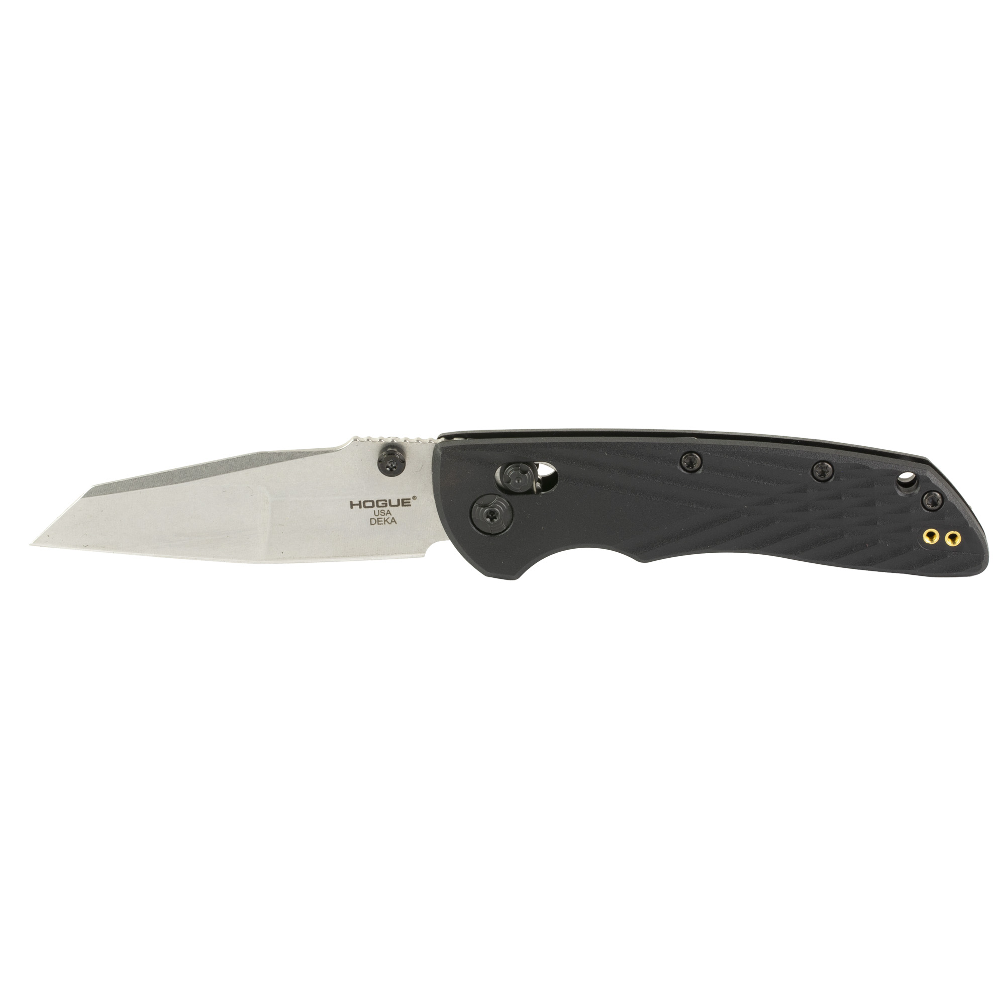 Hogue Deka Manual Folder Knife 3 1/4" Wharncliffe Blade Black and Silver