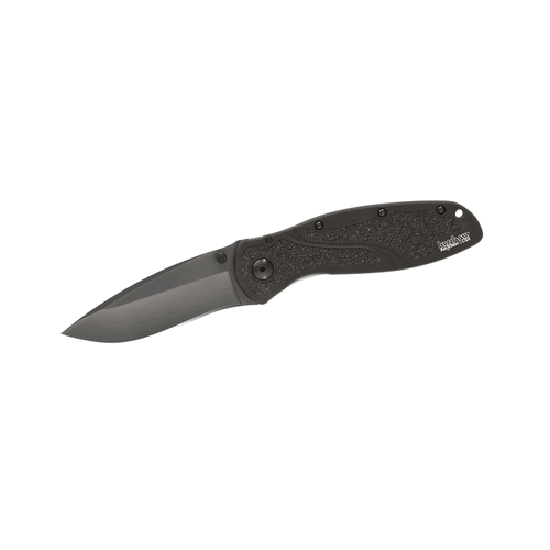 Kershaw Blur Folding Knife 3-2/5" Stonewashed Drop Point Blade Black