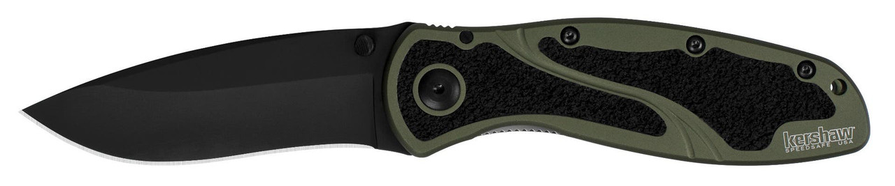Kershaw Blur Folding Knife 3-2/5" Drop Point Blade Olive Drab