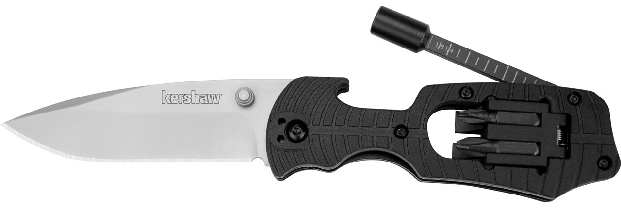Kershaw 1920 Select Fire  Folding 8Cr13MoV SS 7.60" Long Plain Blade Black Glass-Filled Nylon Handle