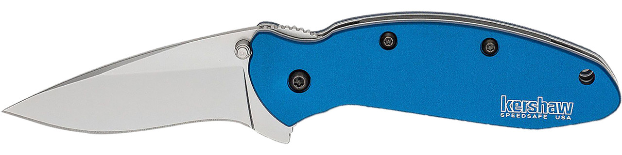 Kershaw 1620NB Scallion  2.40" Folding Drop Point Plain Bead Blasted 420HC SS Blade Navy Blue Anodized Aluminum Handle Includes Pocket Clip