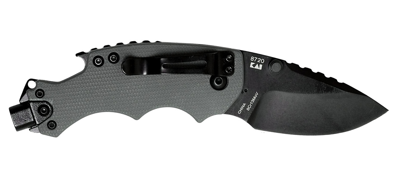 Kershaw 8720 Shuffle DIY 2.40" Folding Drop Point Plain Black Oxide 8Cr13MoV SS Blade Gray Glass-Filled Nylon Handle Includes Pocket Clip