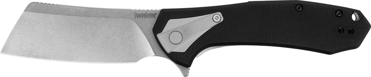 Kershaw Bracket Folding Knife 3-2/5" Cleaver Blade Black