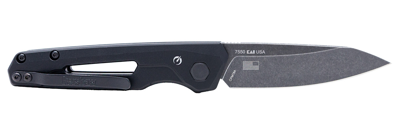 Kershaw 7550 Launch 11 Automatic 2.75" Folding Drop Point Plain Black Oxide Blackwash CPM 154 SS Blade, Black Anodized Aluminum Handle, Includes Pocket Clip