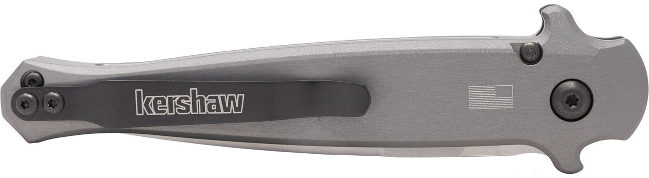 Kershaw 7150 Launch 8 3.50" Folding Spear Point Plain Stonewashed CPM 154 SS Blade Gray w/Insert Aluminum/Carbon Fiber Handle Includes Pocket Clip