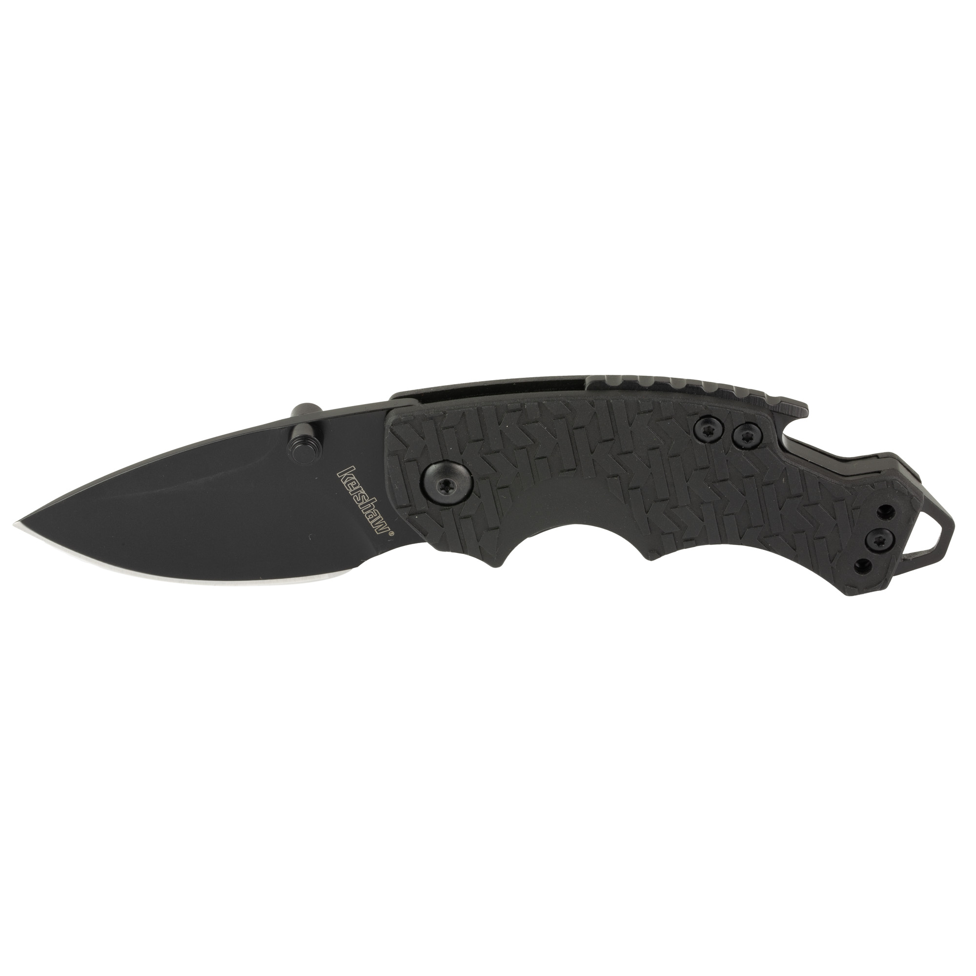 Kershaw 8700BLK Shuffle  2.40" Folding GFN Plain Black Oxide 8Cr14MoV SS Blade Black K Textured Glass-Filled Nylon Handle Includes Pocket Clip