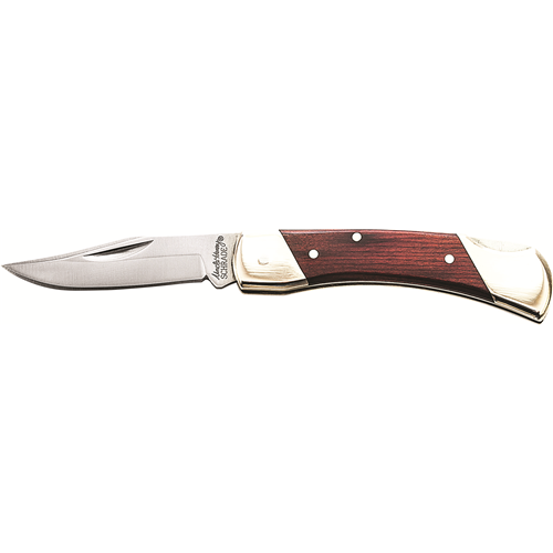 Schrade Uncle Henry Brown Bear Folding Knife 2-1/4" Clip Point Blade Wood