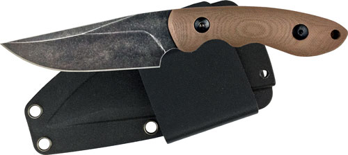 ABKT Elite Shadow Predator Fixed Knife 3-1/2" Drop Point Blade Brown