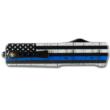 Templar Knives Premium Weighted Automatic Knife 3 1/2" Serrated Tanto Blade Back the Blue