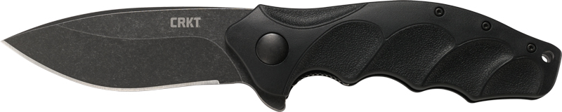 CRKT K221KKP Foresight Assisted 3.53" Folding Modified Drop Point Plain Black Stonewashed 4116 Stainless Steel Blade/ Black Contoured GRN Handle Includes Pocket Clip