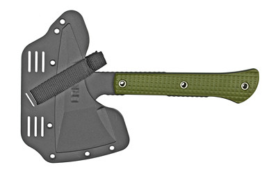 CRKT 2726 Jenny Wren Compact 2.59" Tomahawk w/Spike Plain SK-5 Steel Blade, Green GRN Handle, 10.06" OAL, Includes Sheath