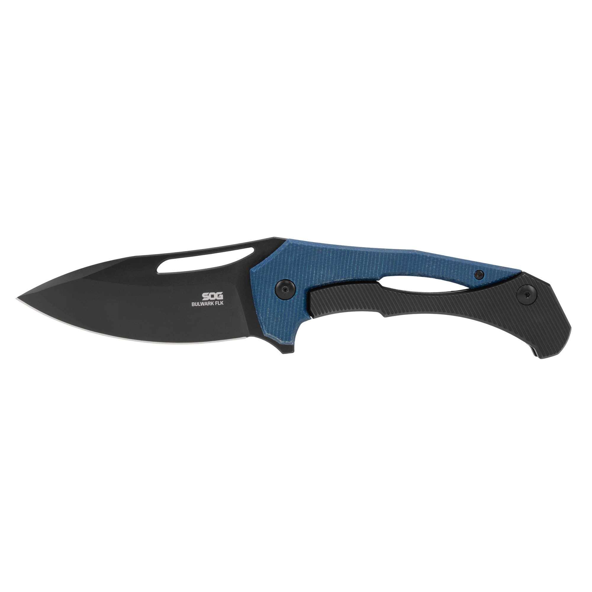 SOG Knives Bulwark FLK Folding Knife 3" Drop Point Blade Blue Presentation Box