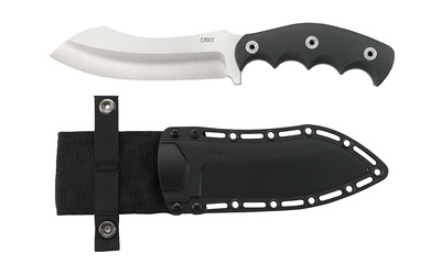 CRKT 2866 Catchall  5.51" Fixed Sheepsfoot Plain Brushed Satin 8Cr13MoV SS Blade/Black GRN w/Rubber Overlay Handle Includes Sheath