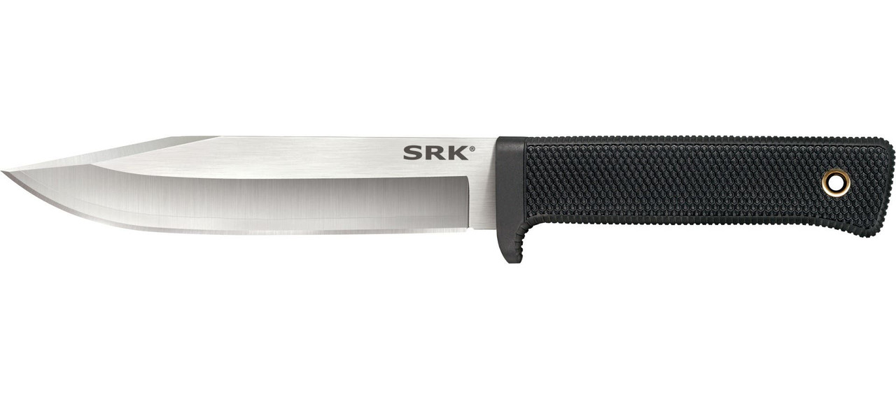 Cold Steel CS-35AN San Mai SRK 6" Fixed Plain Satin VG-10 San Mai Blade/Black Checkered w/Finger Guard Kray-Ex Handle