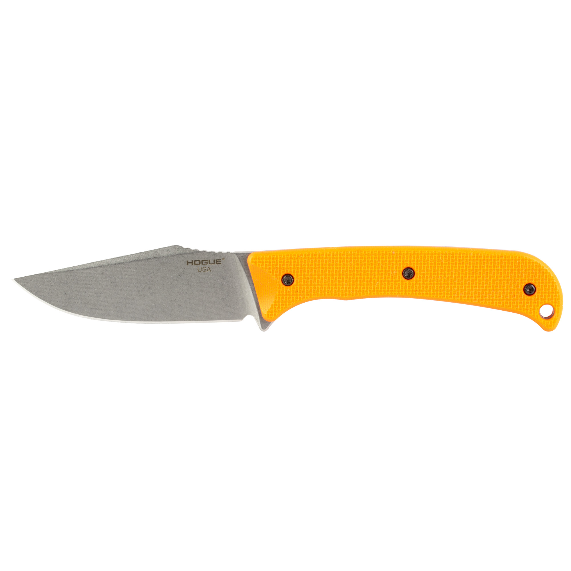 Hogue 35860 Extrak  3.30" Fixed Clip Point Plain Stone Tumbled CPM M4 Tool Steel Blade, Blaze Orange Textured G10 Scales Handle