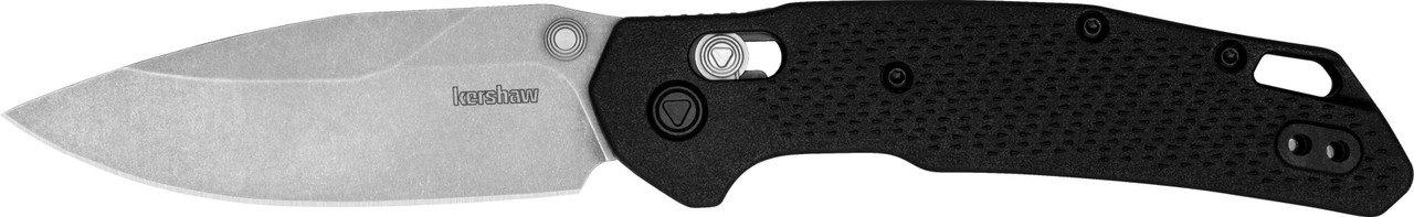 Kershaw 2037 Heist  Mid-Size 3.20" Folding Clip Point Plain Stonewashed D2 Steel Blade, Gray Textured Glass Filled Nylon Handle, Includes Pocket Clip