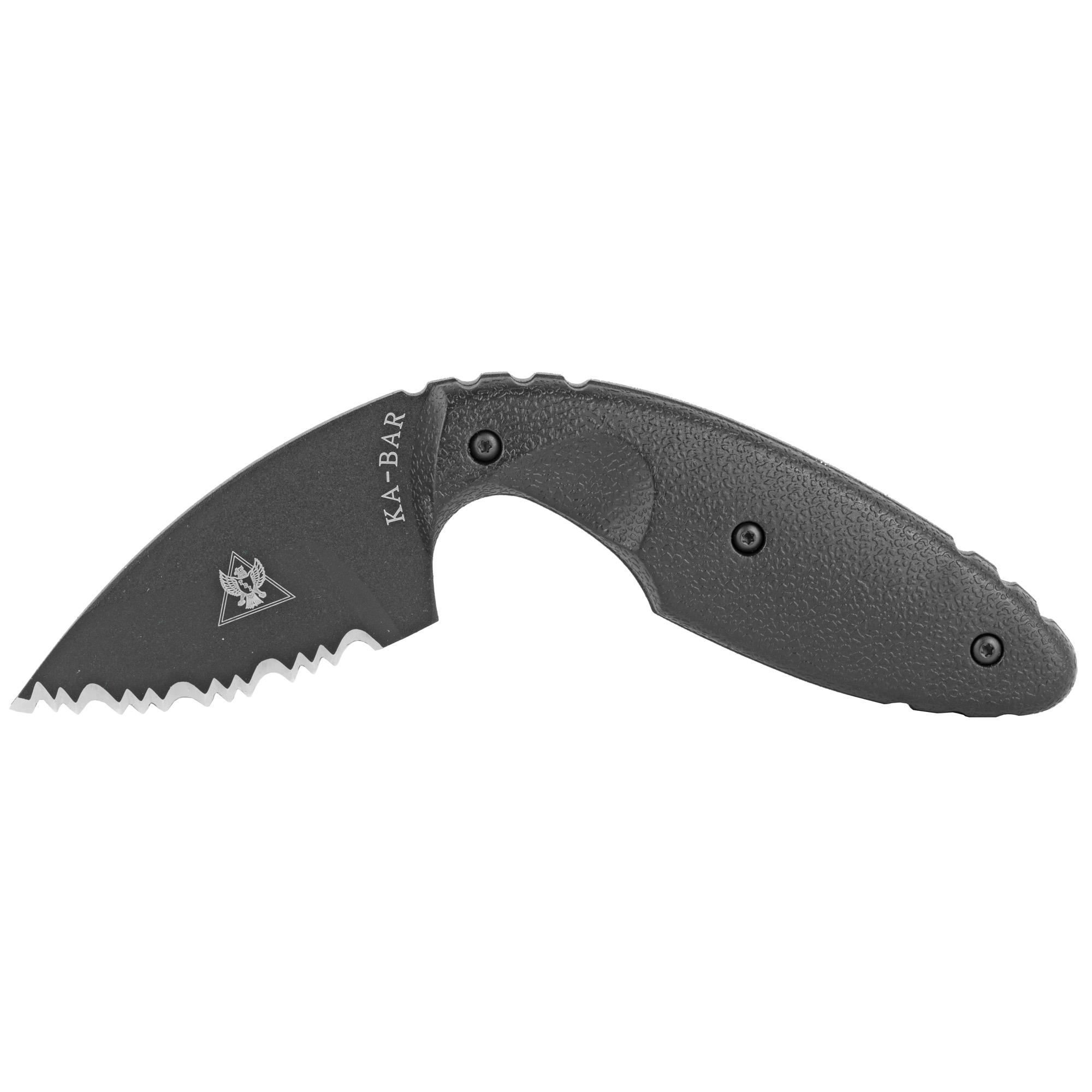 Ka-Bar 1481 TDI Law Enforcement 2.31" Fixed Drop Point Serrated Black AUS-8A SS Blade, Black Zytel Handle, Includes Belt Clip