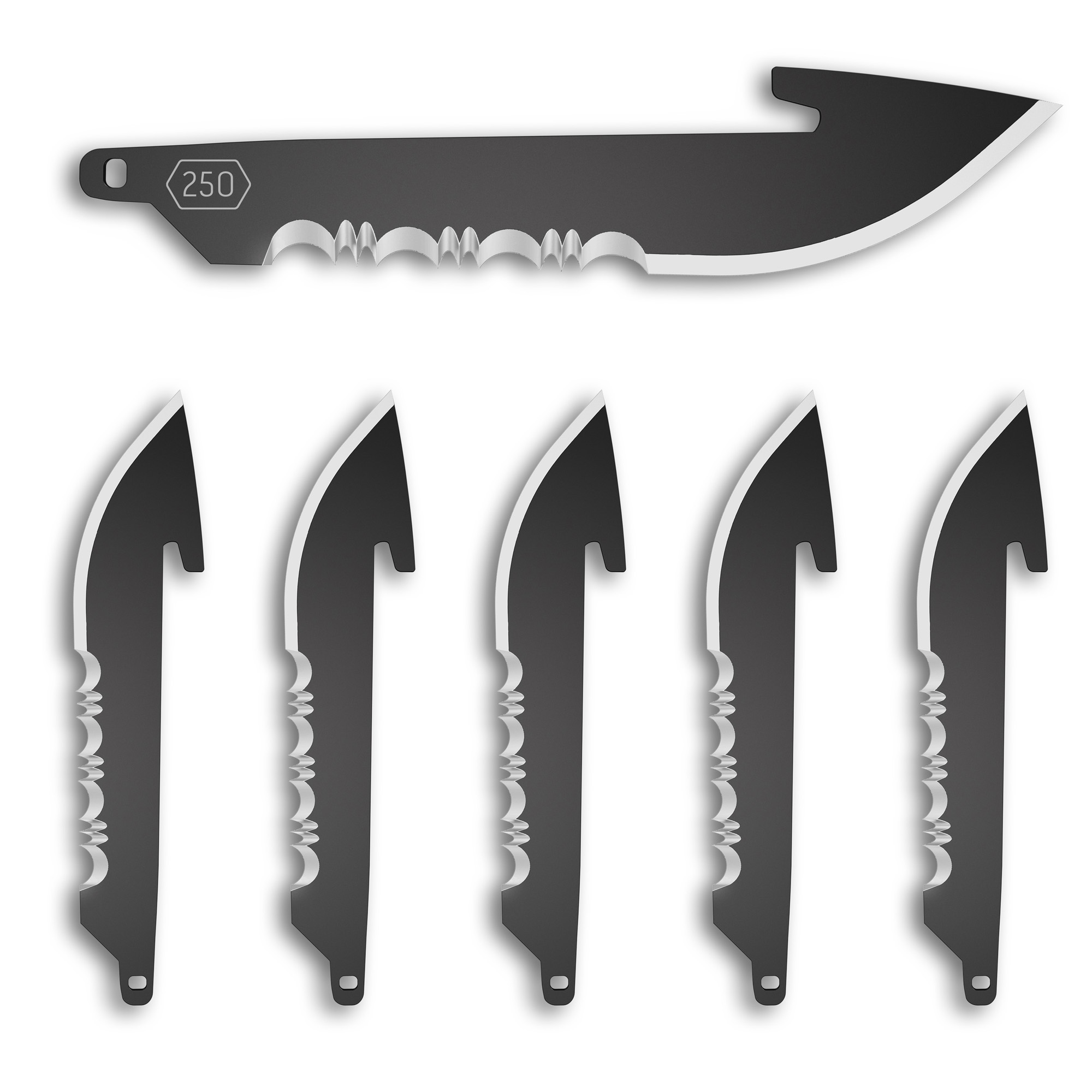 OD EDGE DROP-PT 2.5" SRTD BLADE 6PK