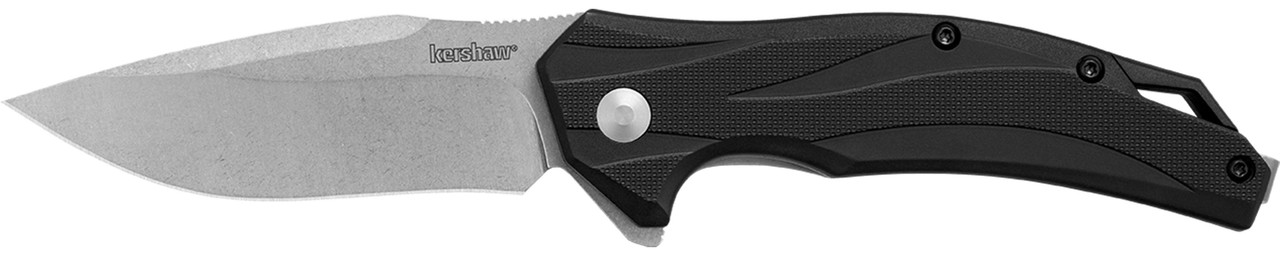 Kershaw 1645 Lateral  Full Size Folding Drop Point w/Recurve Plain Stonewashed 8Cr13MoV SS Blade, Gray Textured Glass-Filled Nylon Handle Includes Pocket Clip