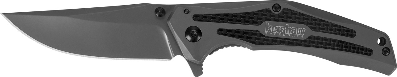 Kershaw 8300 DuoJet  3.25" Folding Clip Point Plain Gray TiCN 8Cr13MoV SS Blade Gray TiCN Stainless Steel Handle Includes Pocket Clip