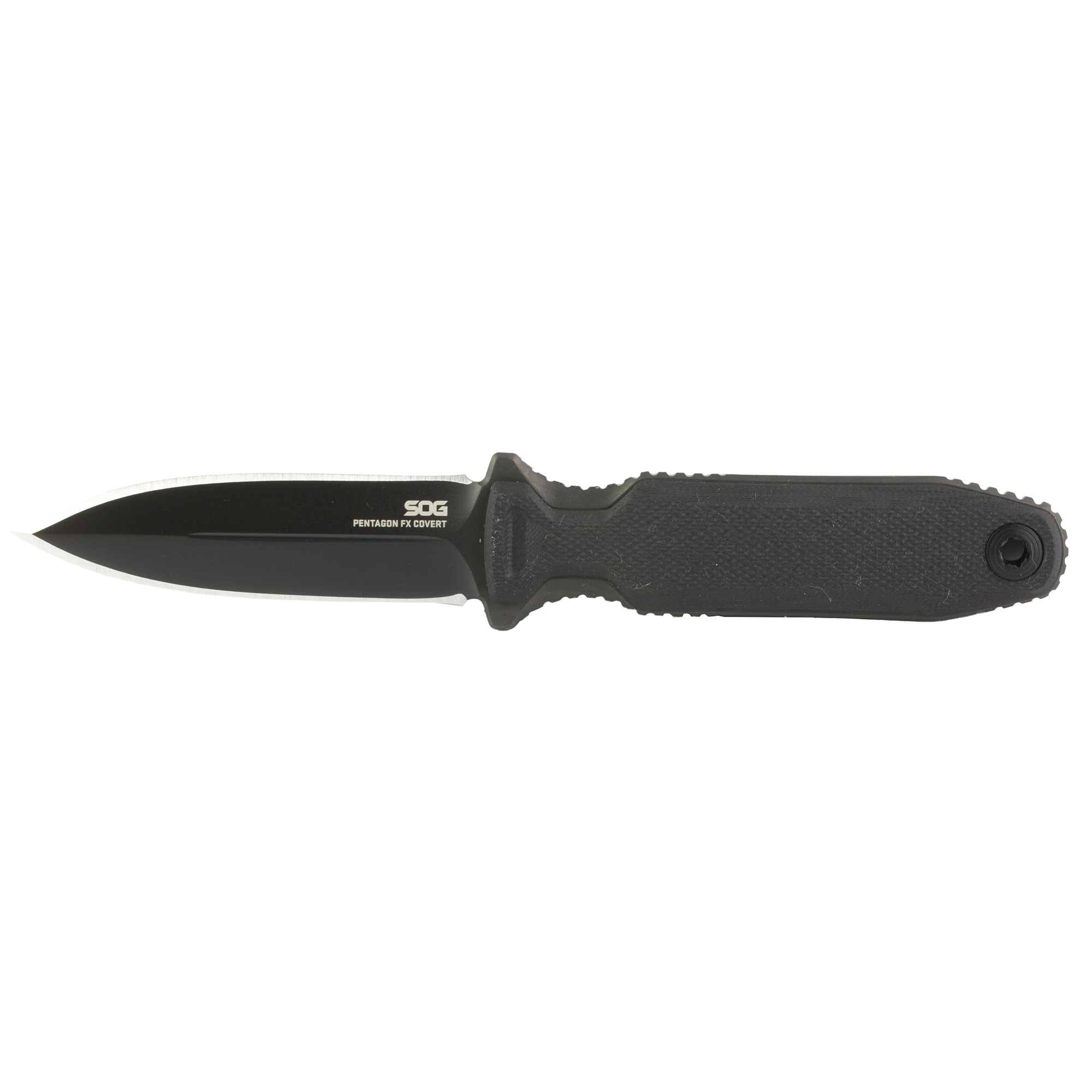 S.O.G SOG17610357 Pentagon FX Covert 3.41" Fixed Spear Point Plain Black Titanium Nitride Cryo CPM S35VN Blade/G10 Blackout Handle