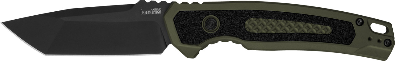 Kershaw 71050LBLK Launch 16 Automatic 3.45" Folding Tanto Plain Black Cerakote CPM M4 Blade, Olive Cerakote w/Black Oxide Hardware Aluminum Handle, Includes Pocket Clip