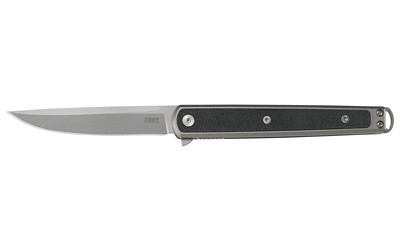 CRKT 7123 Seis  3.32" Folding Plain Bead Blasted 4116 Stainless Steel Blade/Black GRN Handle Includes Pocket Clip