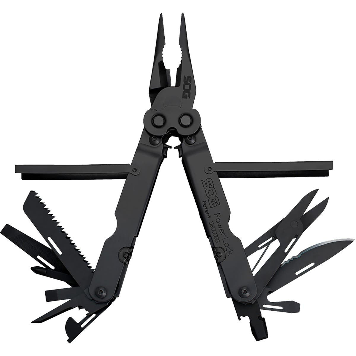 S.O.G SOG-B61N-CP Powerlock  Black Oxide 420 Stainless Steel 7" Long Features 18 Tools w/Sheath