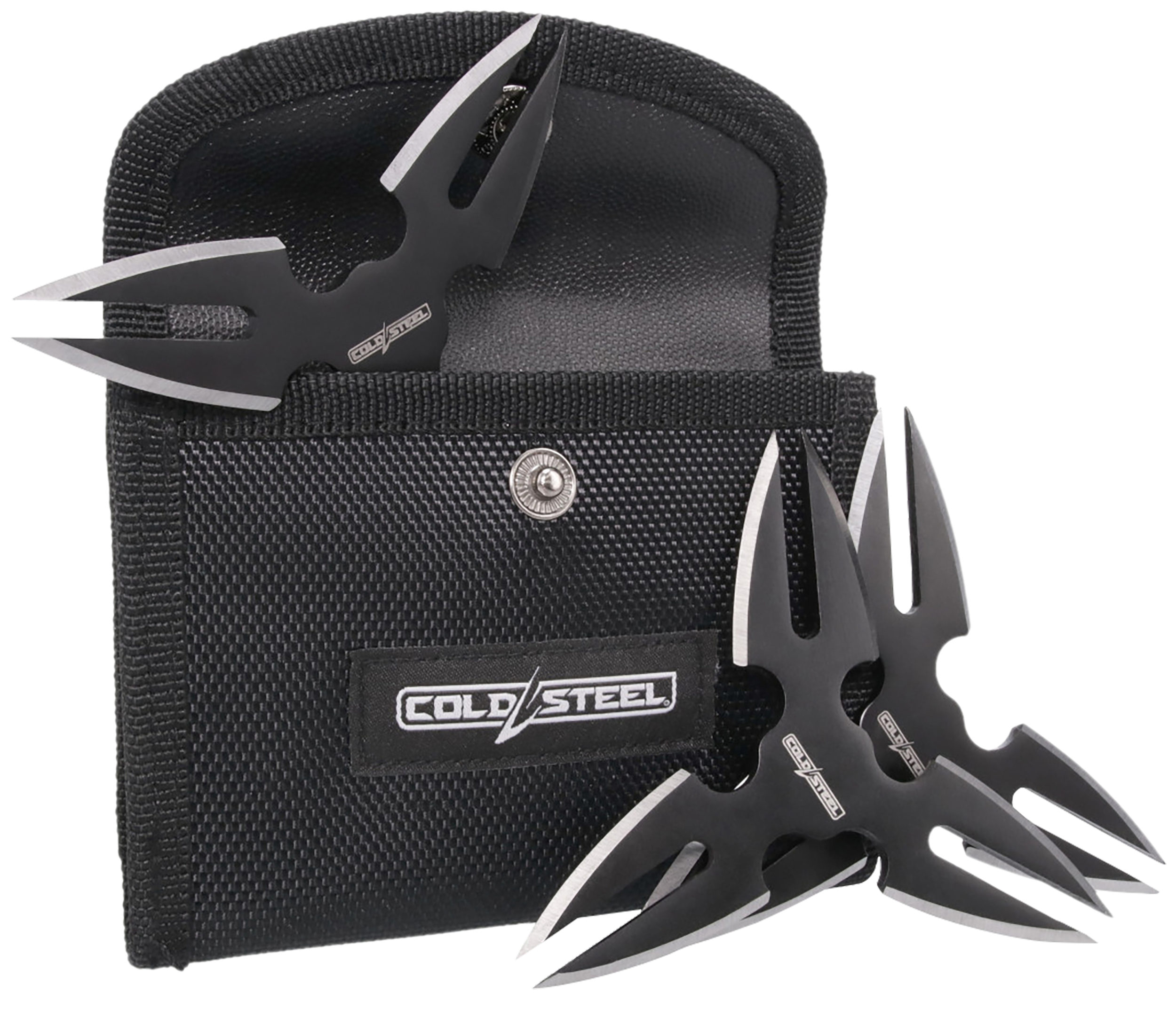 THROWING STARS / 1.5 BLADE / BLACK OXIDE 420SS / NYLON POUCH SHEATH (3 PACK)
