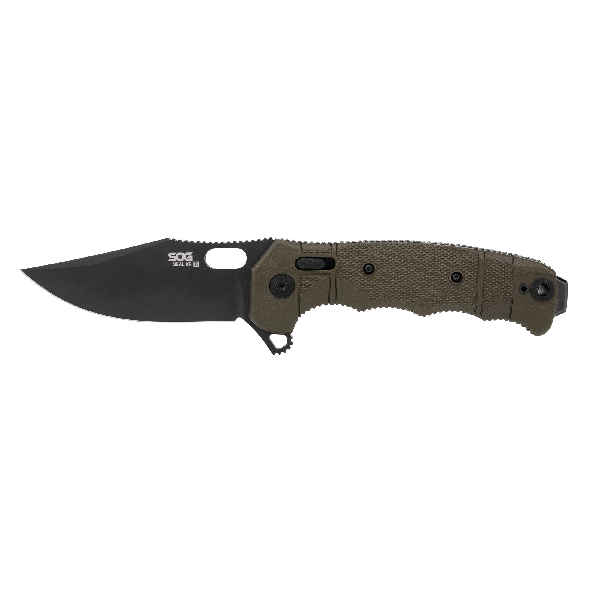 SOG Knives Seal XR Ti Folding Knife 3-9/10" Clip Point Blade Black