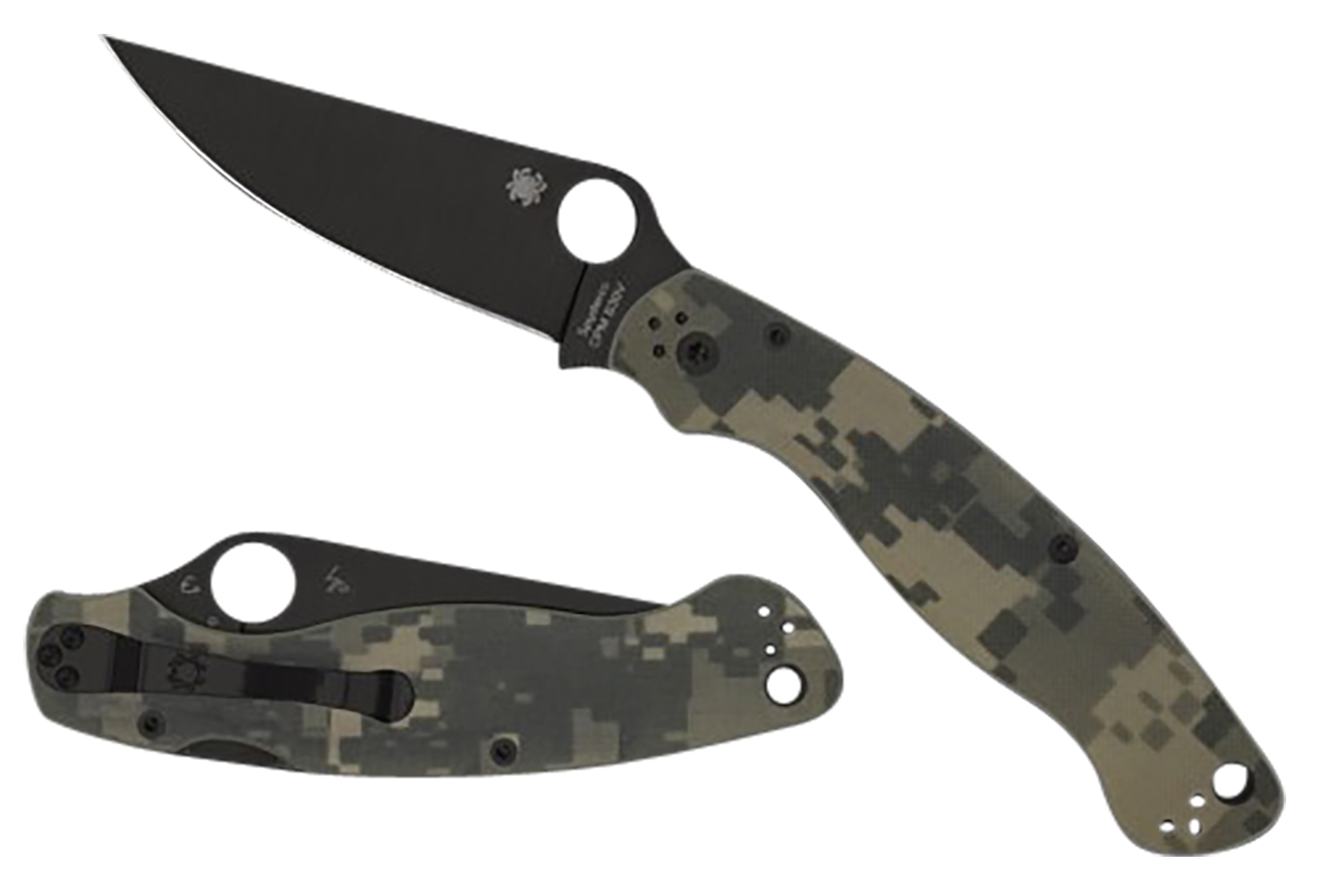 Military 2 Camo G-10 Black Blade