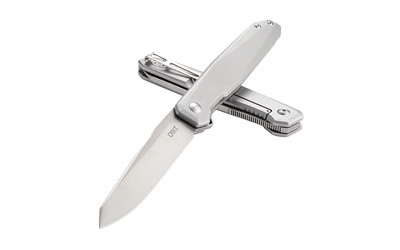 CRKT K230XXP Facet  3.37" Folding Sheepsfoot Plain Satin D2 Steel Blade/ Stainless Steel Handle Includes Pocket Clip