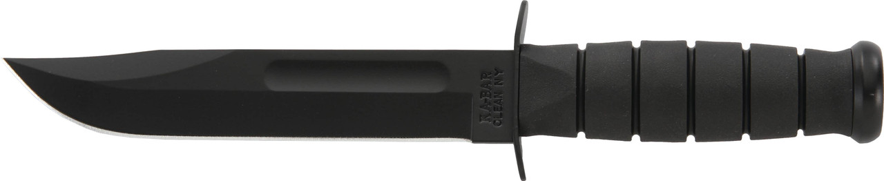 Ka-Bar 1211 Fighting/Utility  7" Fixed Clip Point Plain Black 1095 Cro-Van Blade, Black Kraton G Handle, Includes Sheath