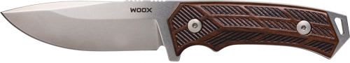 WOOX Rock62 Fixed Knife 4-1/4" Drop Point Blade Walnut Checkered