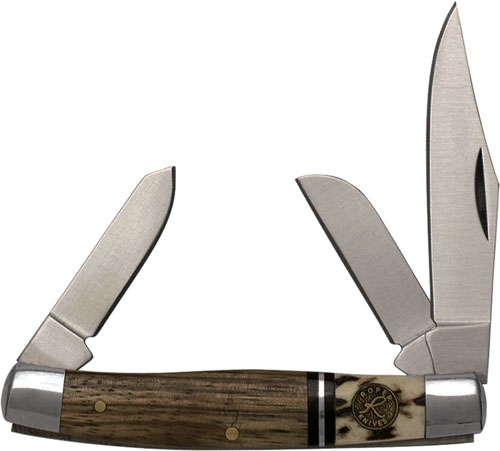 ABKT Roper Stockman Laredo Knife 3 Blades Stag/Wood
